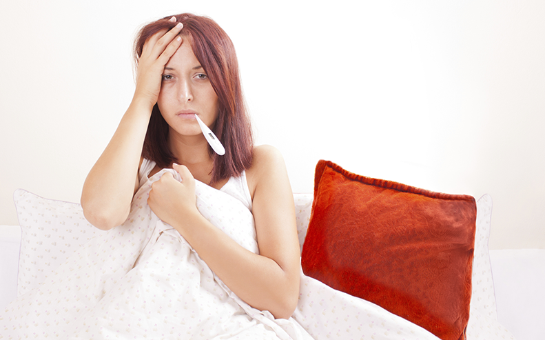 girl with fever