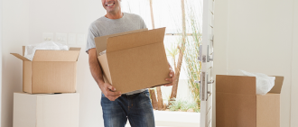 man holding a box