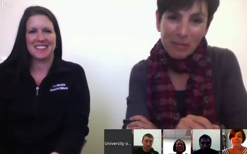 screenshot of google hangout on marathon nutrition