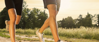 couple running on trail