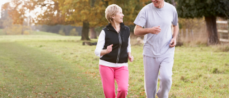 running in park