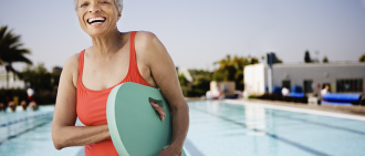 woman at pool
