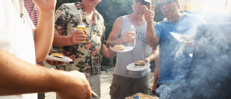 men grilling