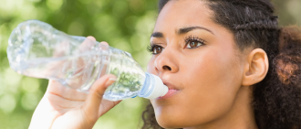 woman drinking water