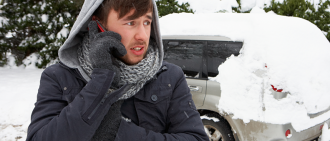car stuck in snow