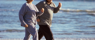 running on beach