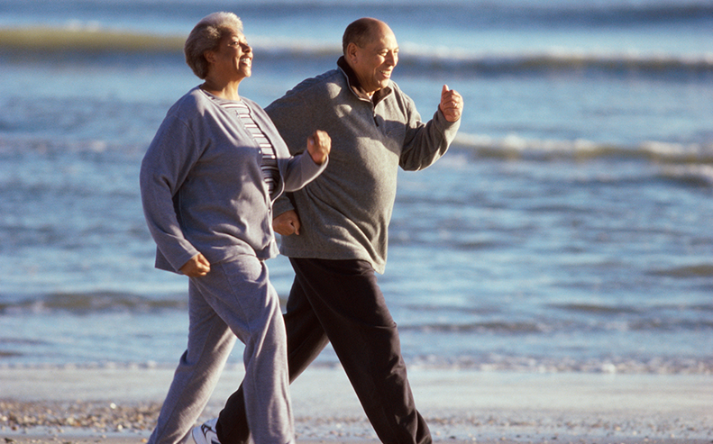 running on beach