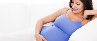 pregnant woman on couh