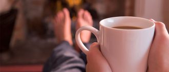 drinking tea relaxing