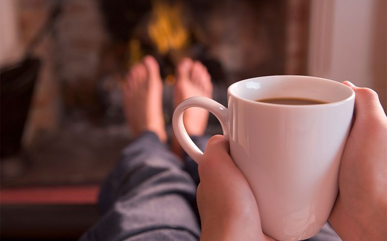 drinking tea relaxing