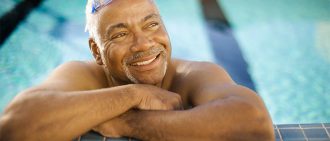 man in pool