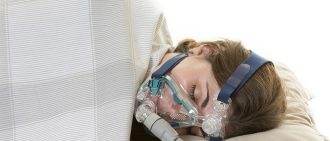 woman sleeping machine