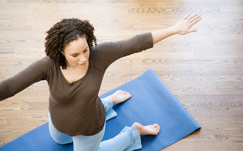 woman doing yoga