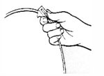This illustrates opening the clamp on your GT to adjust the speed of tube feeding.