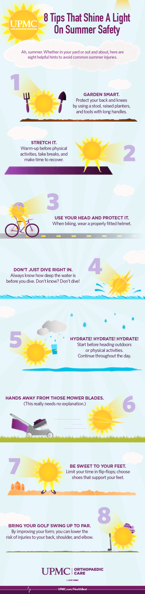 Find these 8 tips to prevent common summer injuries
