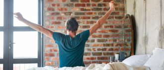 Man who just woke up