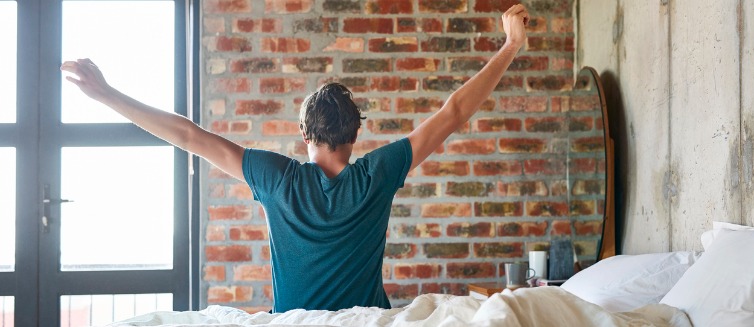 Man who just woke up