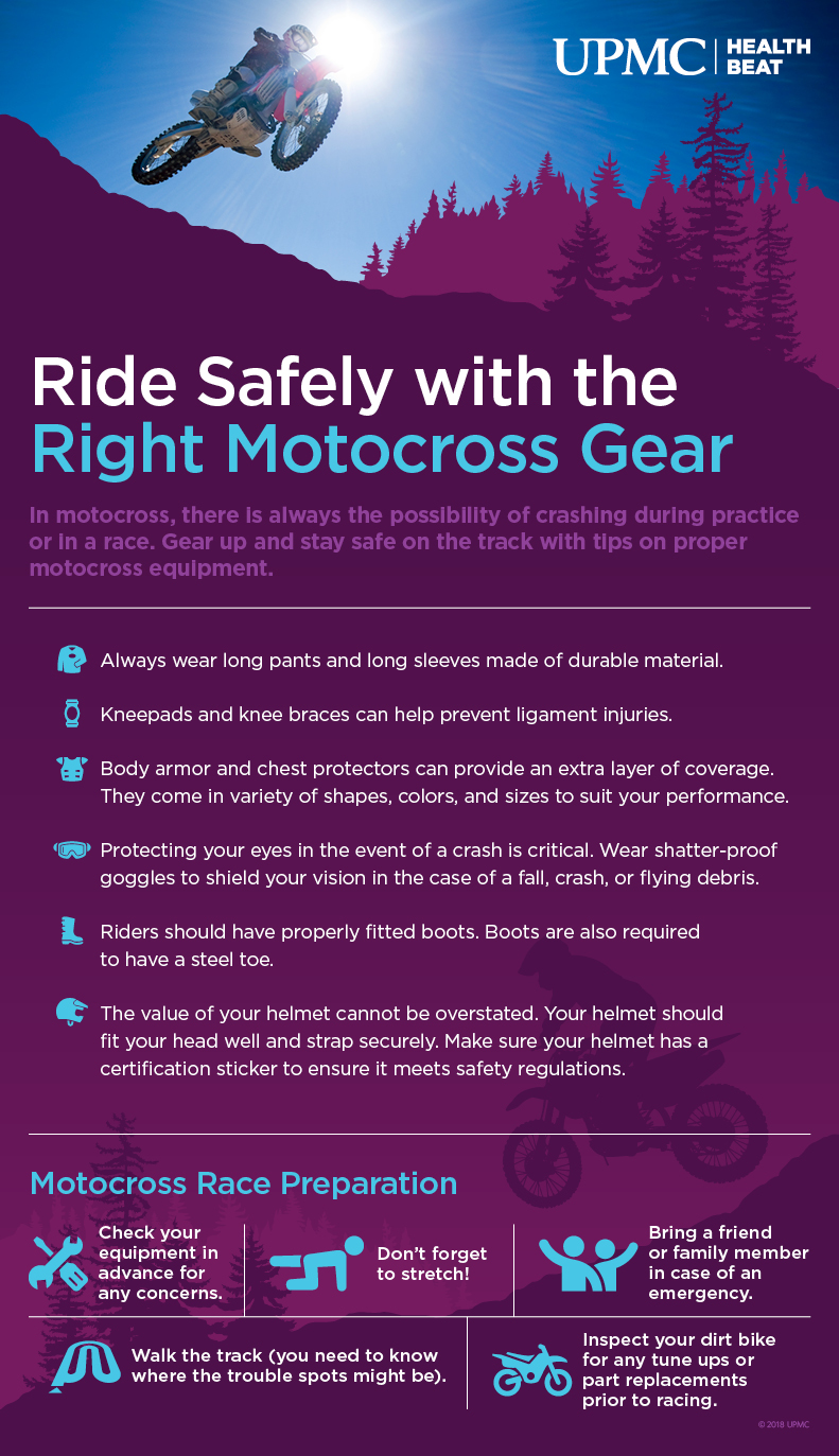 Learn more about how to stay safe and prevent injuries in motocross
