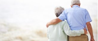 Senior couple taking a walk