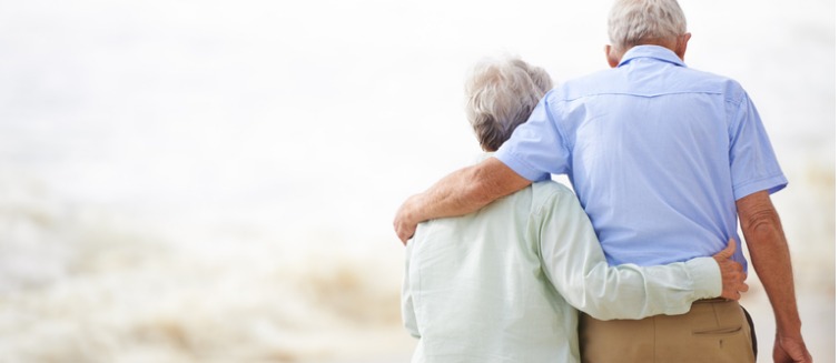 Senior couple taking a walk