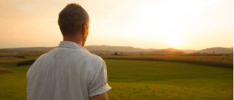 Man looking out at sky