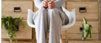 Very tense person in chair