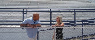 Lindsey Buczkowski and Ryan Shazier talking