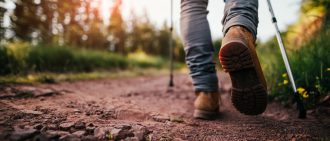 Hiking on a trail