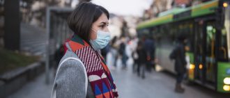 Woman Wearing a Facemask