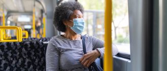 Woman Riding Bus