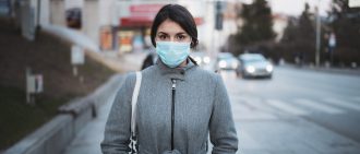 Young Woman Wearing Facemask