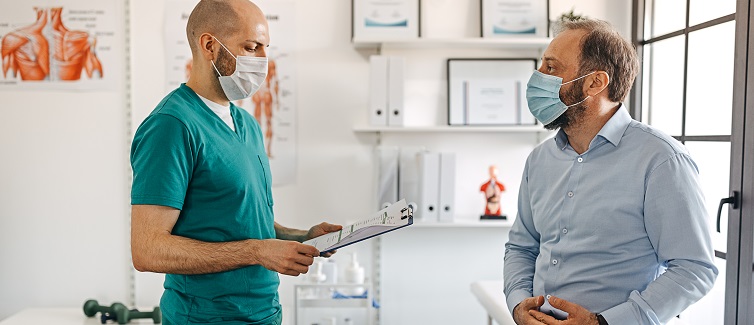 Kidney Transplant Recipient talking to doctor