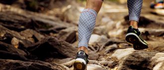 runner in compression calf sleeve