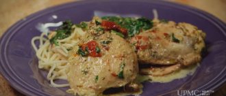 Get the recipe for creamy Crockpot Tuscan Garlic Chicken.