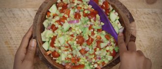 Taste the flavors of the season with this fresh and delicious summer corn salad. Get the recipe.