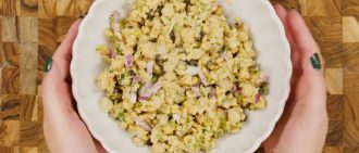 Get ready to savor a burst of freshness with our Smashed Chickpea Salad recipe. Perfect for a quick meal or a flavorful side. Get the recipe.